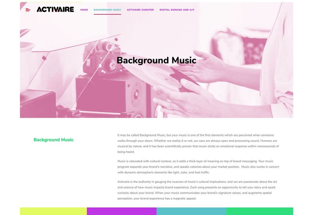 Activaire website circa 2018
