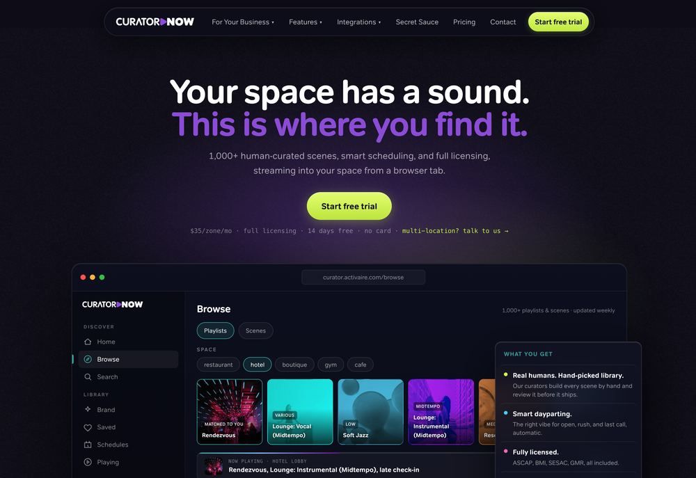 Curator Now, current site, 2026
