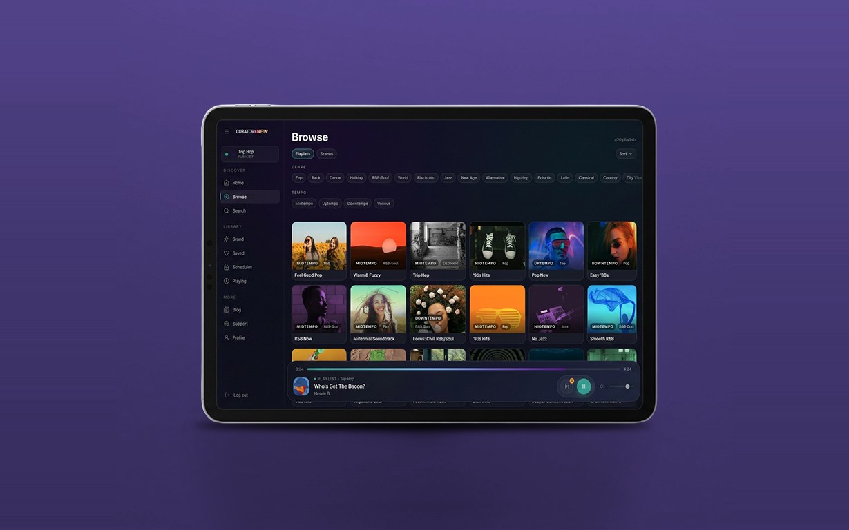 Curator Now playing in a browser